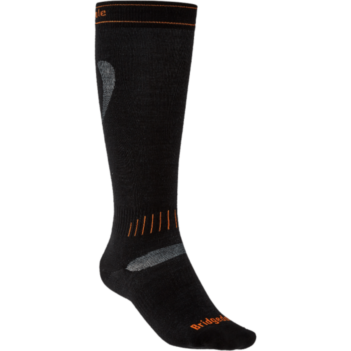 Bridgedale Ultra Fit OTC Ski Socks  -  Medium / Black/Orange
