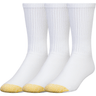 Gold Toe Mens Ultra Tec Performance Crew Socks  -  Regular / White
