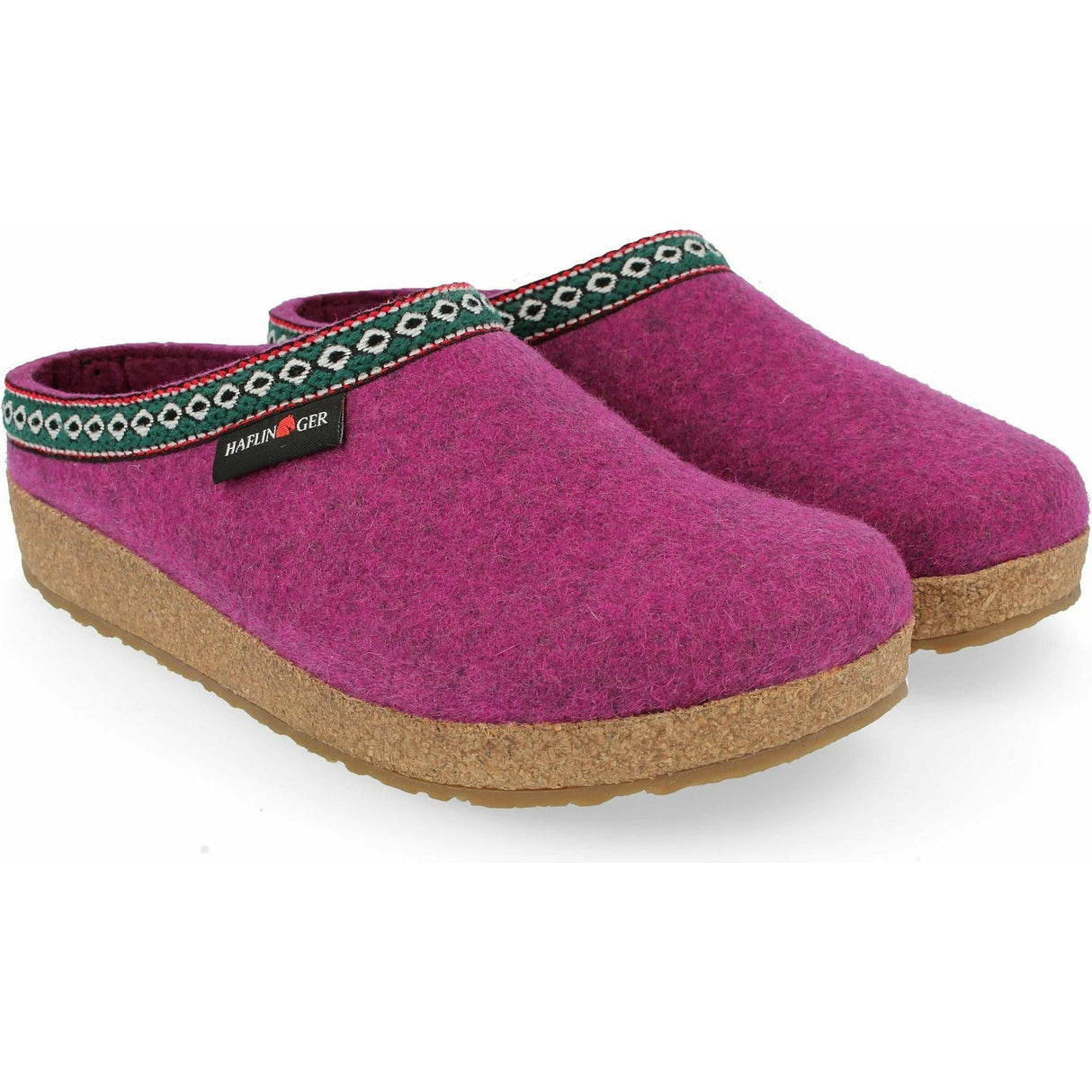 Haflinger GZ Classic Grizzly Wool Clogs  -  36 / Mulberry
