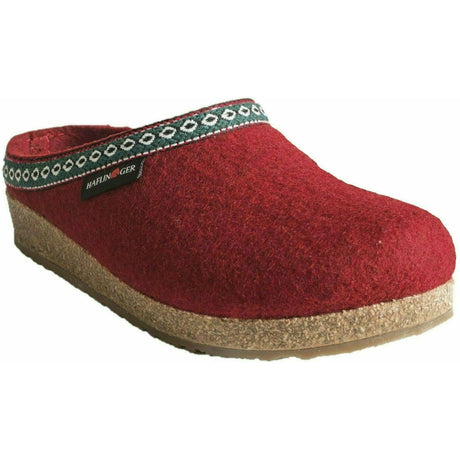 Haflinger GZ Classic Grizzly Wool Clog  -  36 / Chili