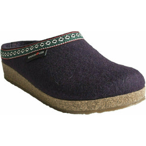 Haflinger GZ Classic Grizzly Wool Clogs  -  36 / Eggplant