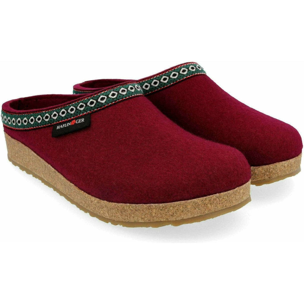 Haflinger GZ Classic Grizzly Wool Clogs  -  36 / Bordo
