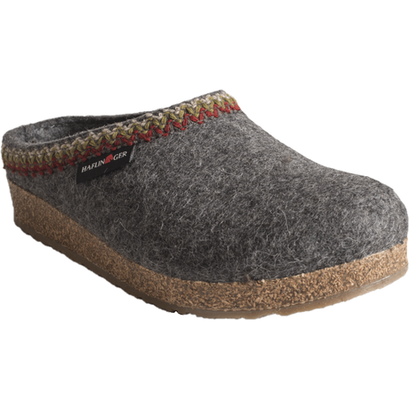 Haflinger Zig Zag Grizzly Wool Clogs  -  42 / Gray