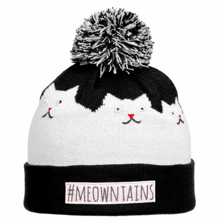 Turtle Fur Kids #Meowntains Pom Beanie  -  One Size Fits Most / Black