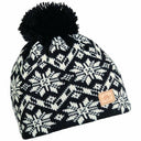 Turtle Fur Criss Cross Pom Beanie  -  One Size Fits Most / Black