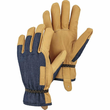 Hestra Kobolt Denim Work Gloves  -  6 / Indigo