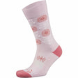 Foot Zen by Balega Womens Fashion Floral Crew Socks  -  Small / Pink