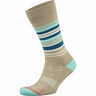 Foot Zen by Balega Womens Fashion Stripes Crew Socks  -  Small / Chino