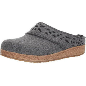 Haflinger Womens Lacey Wool Clogs  -  36 / Gray