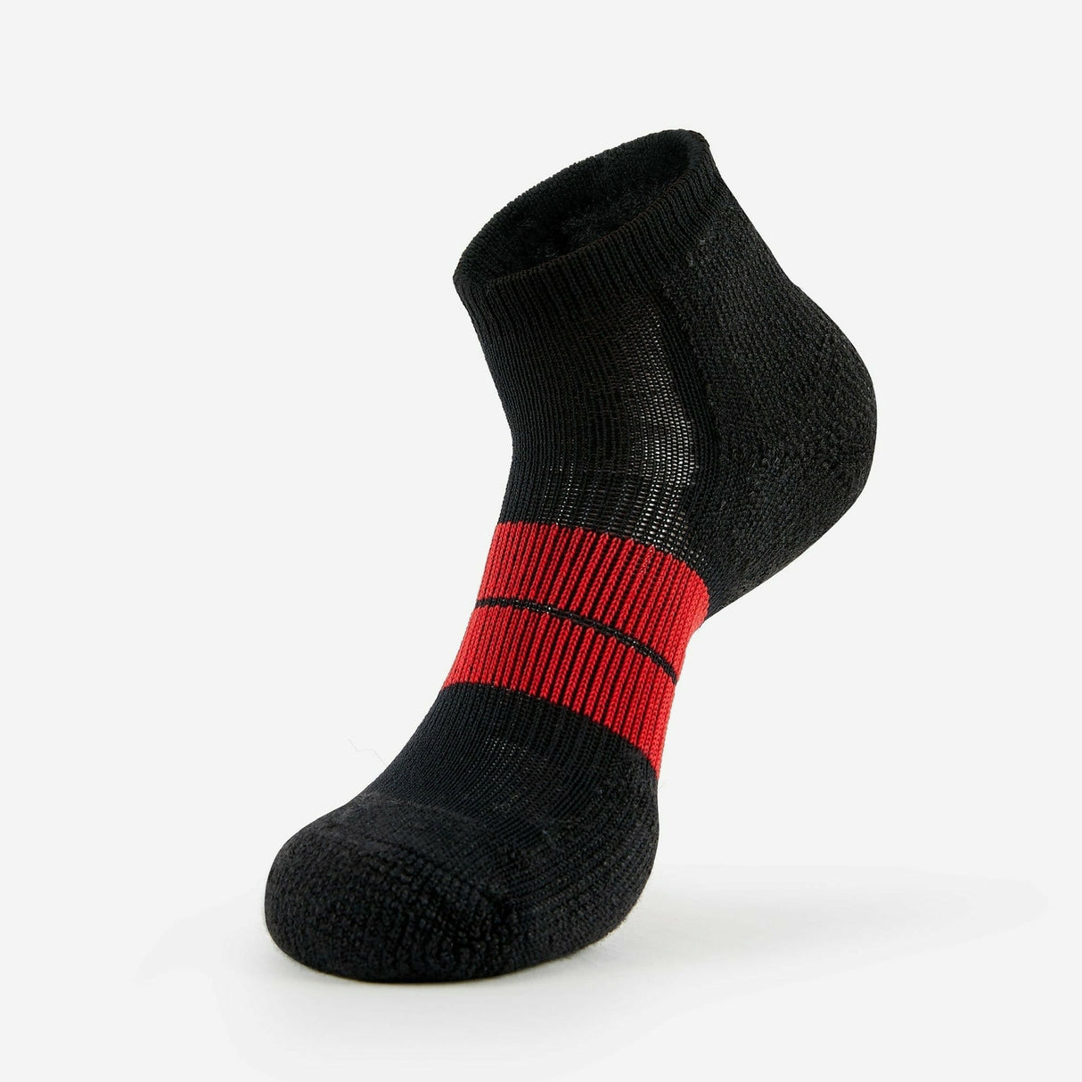 Thorlo Mens 84N Running Maximum Cushion Low Cut Socks  -  Medium / Black/Red