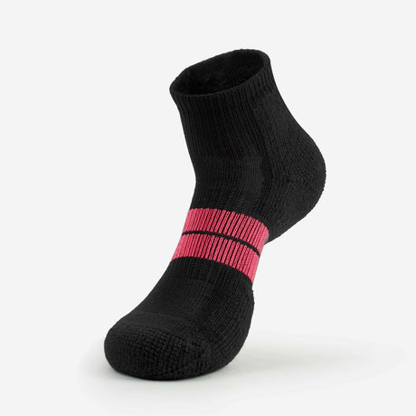 Thorlo Womens 84N Runner Micro-Mini Crew Socks  -  Small / Black/Dark Pink