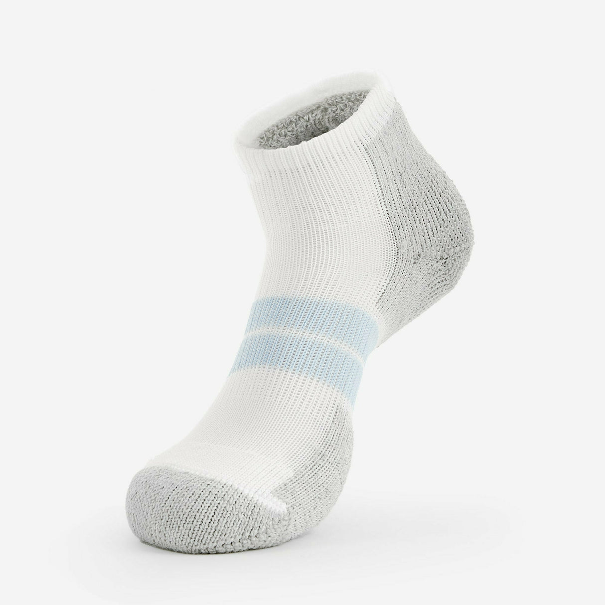 Thorlo Womens 84N Runner Micro-Mini Crew Socks  -  Small / White/Pale Blue