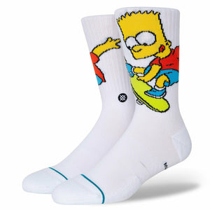 Stance Bart Simpson Crew Socks  -  Medium / White