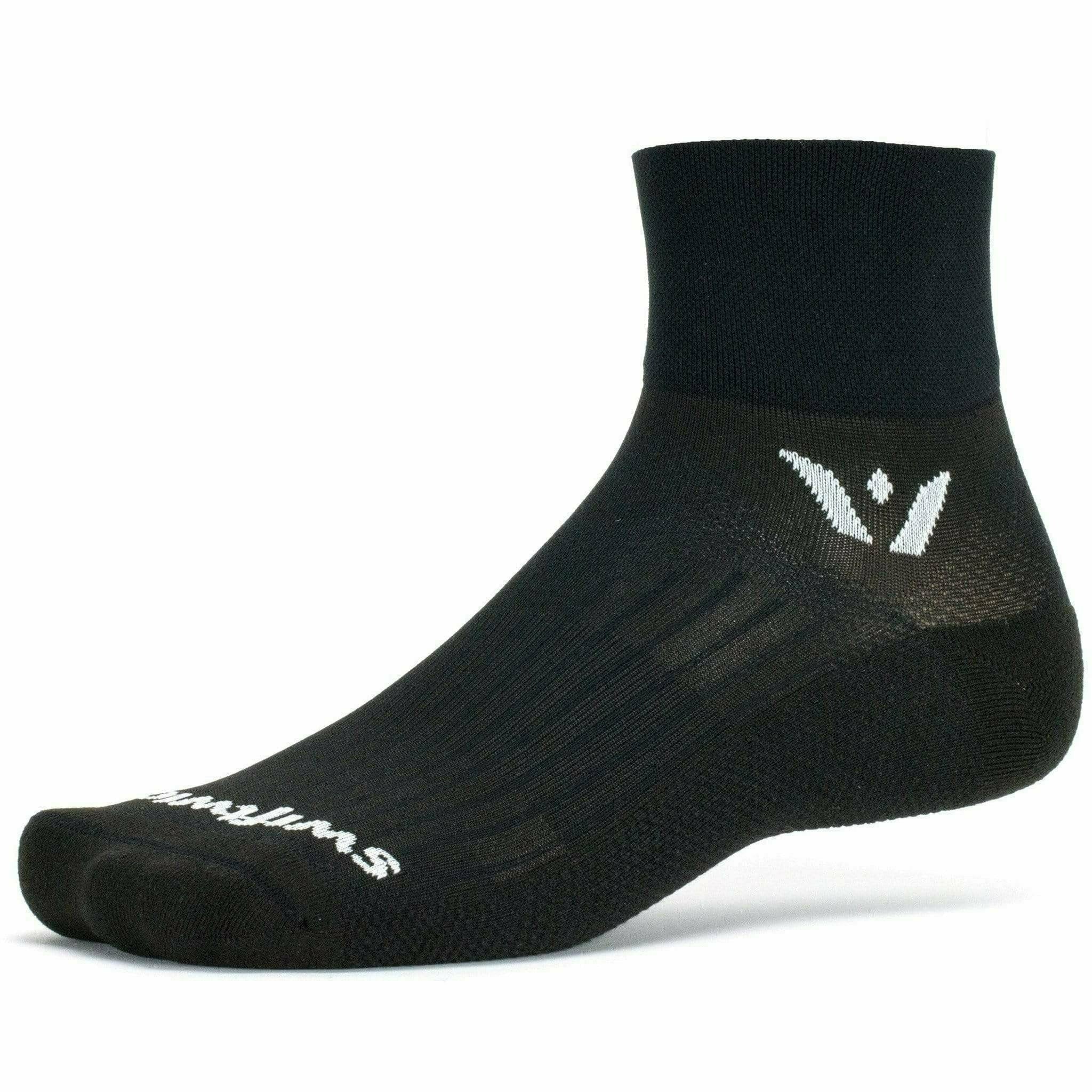 Swiftwick Aspire Two Quarter Crew Socks  -  Small / Black