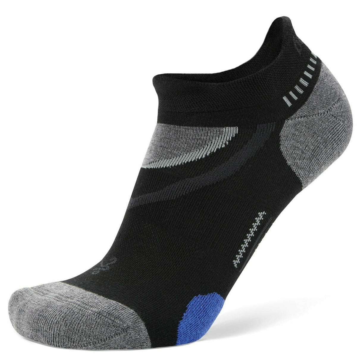 Balega UltraGlide No Show Socks  -  Small / Black/Gray
