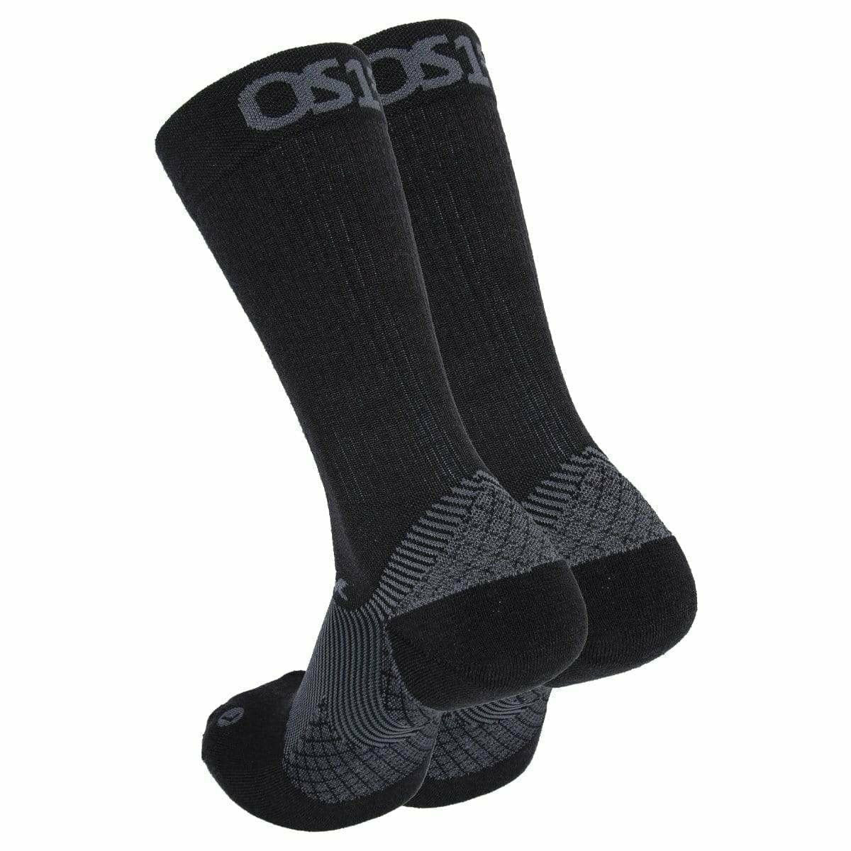 OS1st Merino Plantar Fasciitis Compression Crew Socks  -  Small / Black