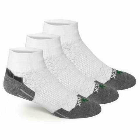 Fitsok CX3 Coolmax Quarter 3-Pack Socks  -  Small / White/Gray