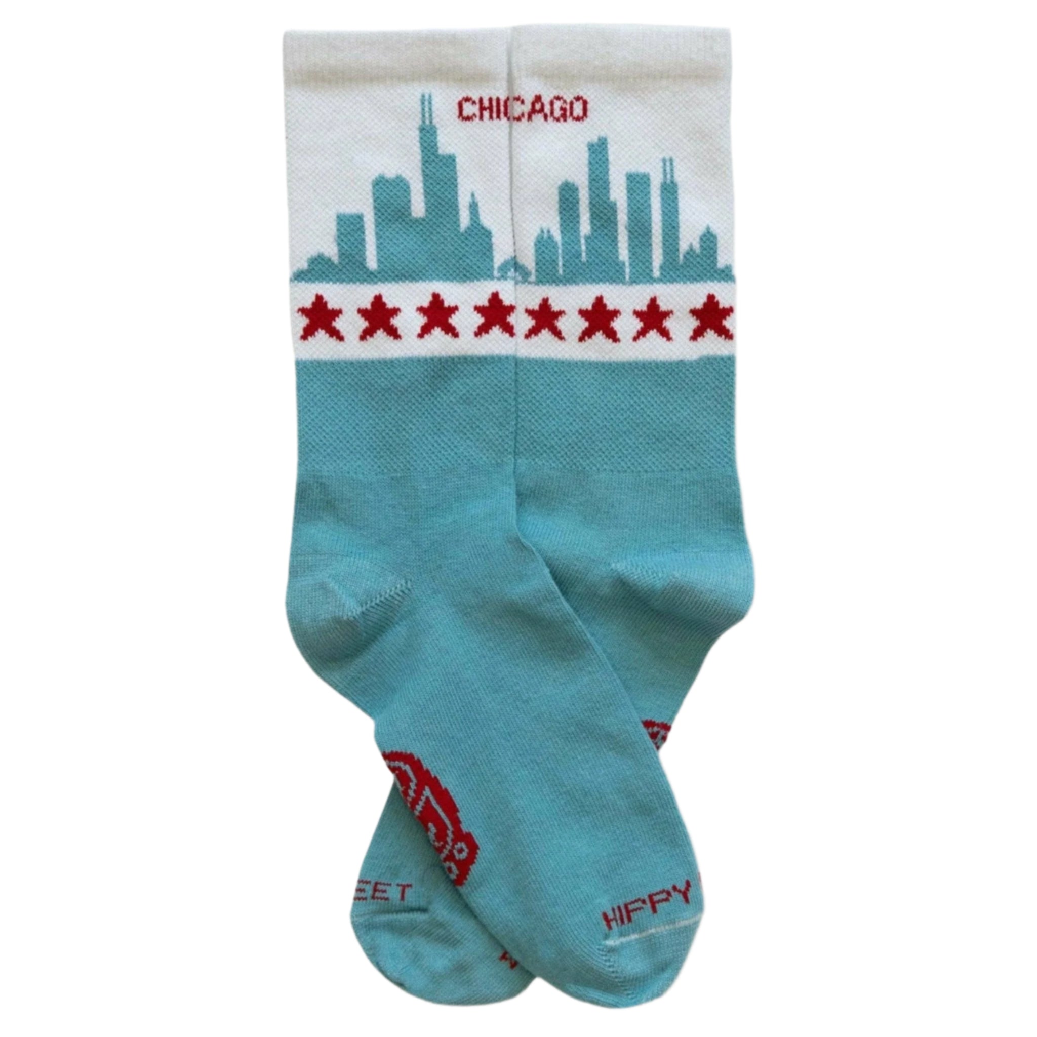 Hippy Feet Chicago Skyline Crew Socks  -  Small / Chicago
