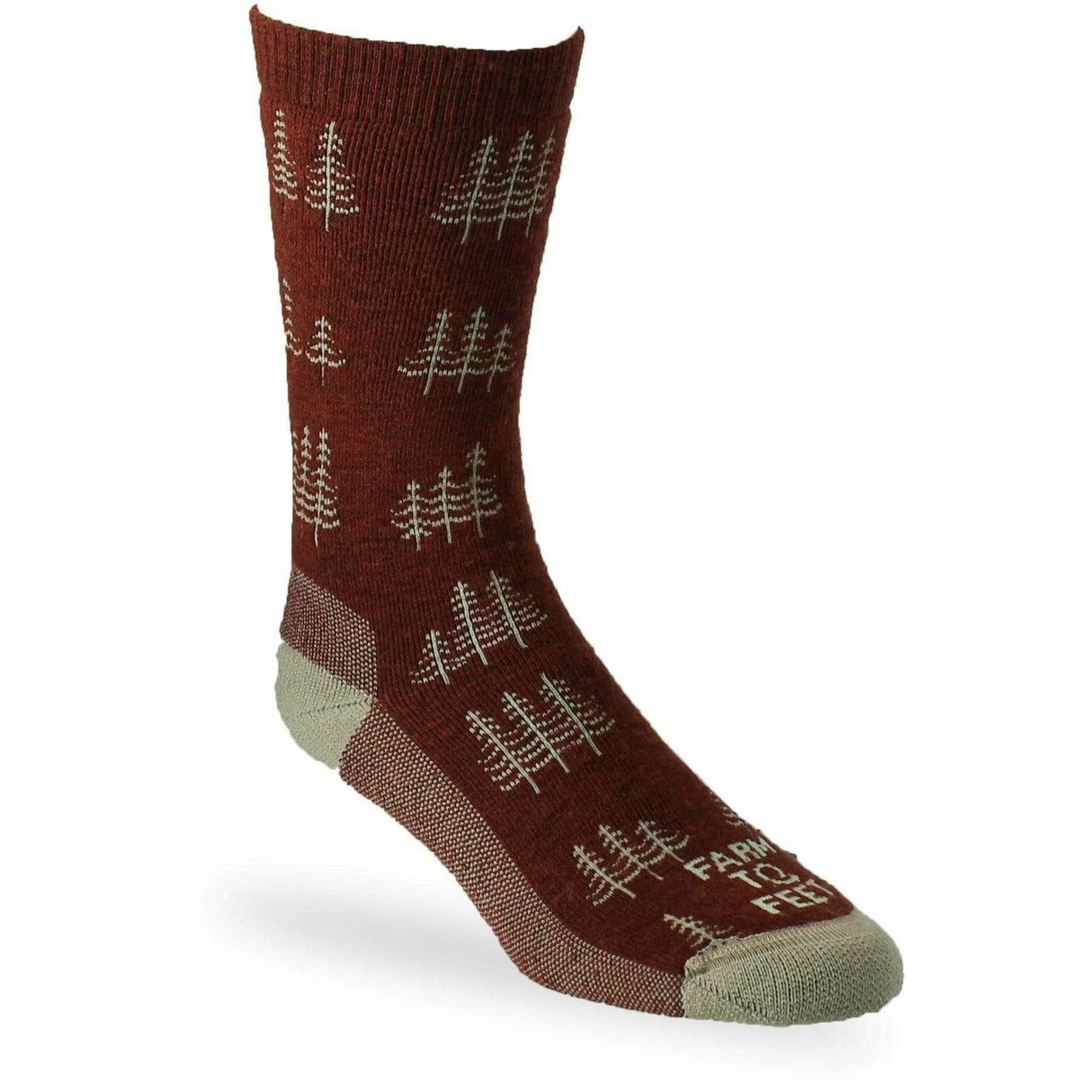Farm to Feet Mens Cokeville Medium Cushion Socks  -  Medium / Red Clay