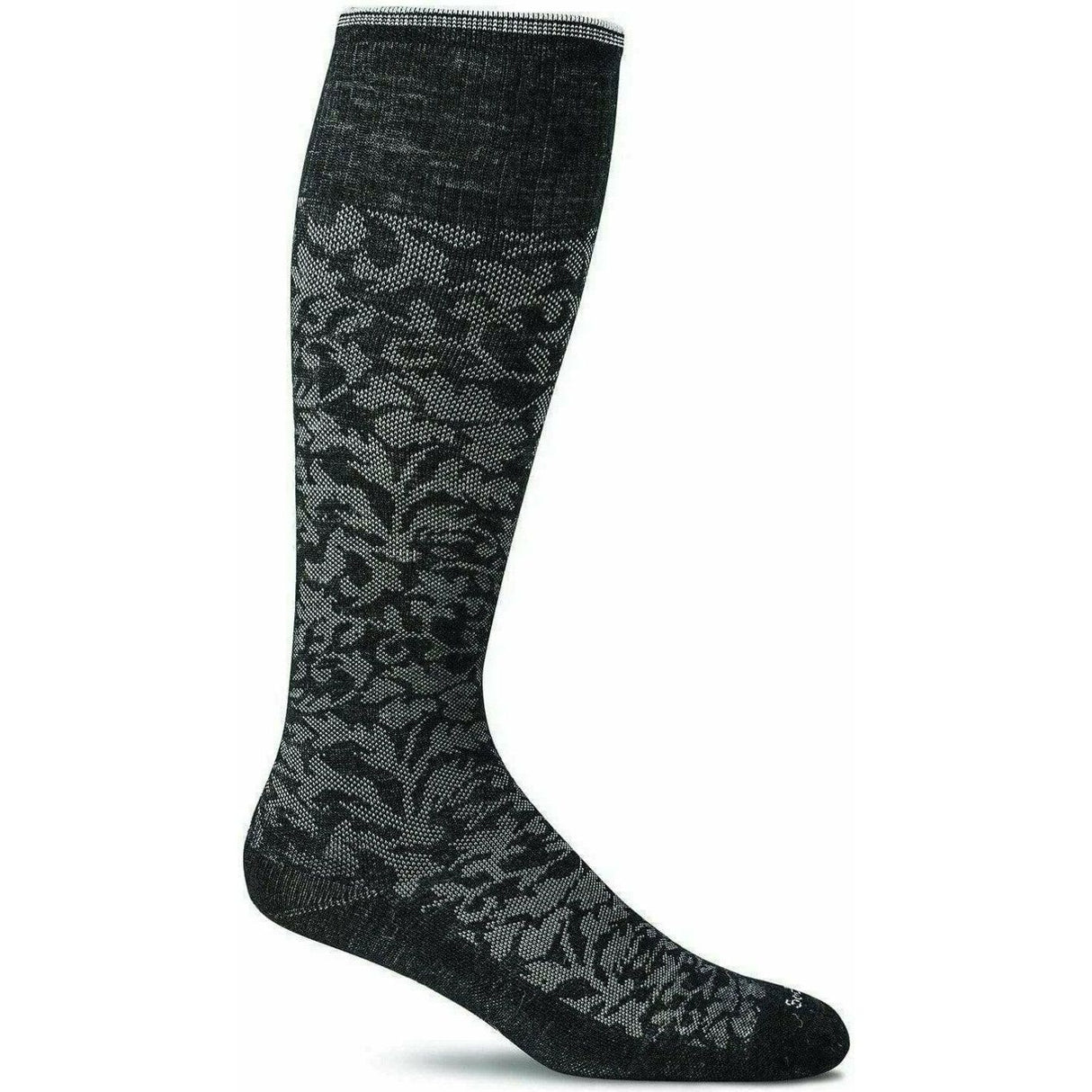 Sockwell Womens Damask Moderate Compression Knee High Socks  -  Small/Medium / Black