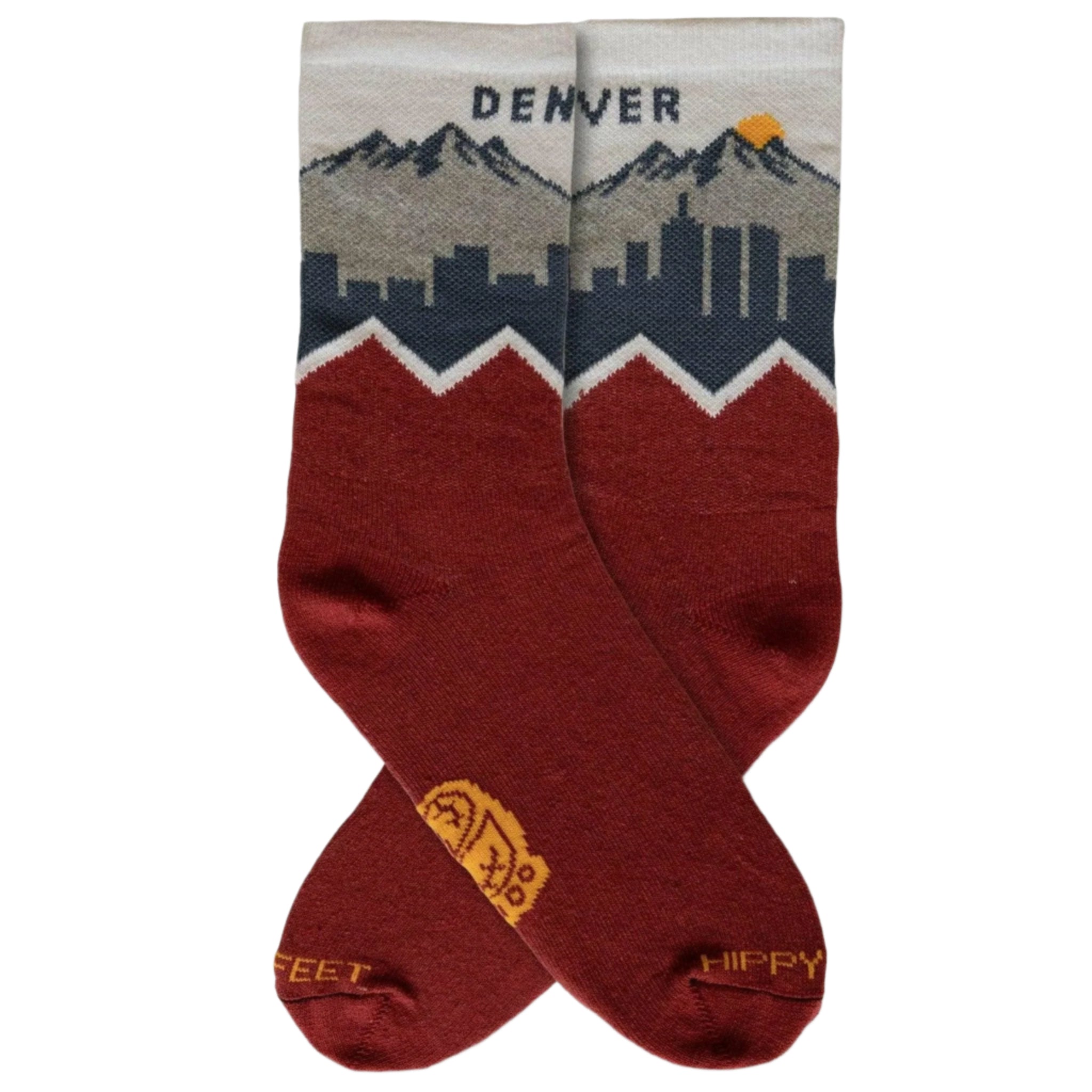 Hippy Feet Denver Skyline Crew Socks  -  Small / Denver