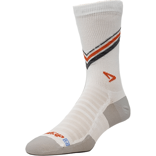 Drymax Extra Protection Hyper Thin Running Crew Socks  -  Small / White/Gray & Orange Stripes