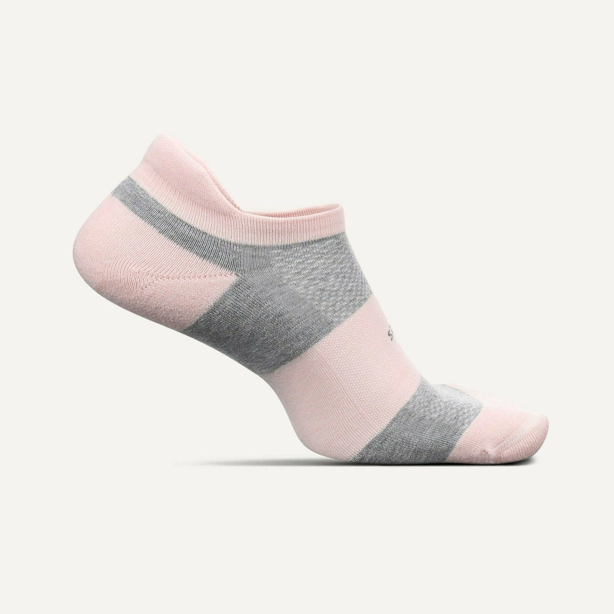 Feetures High Performance Ultra Light No Show Tab Socks  -  Small / Pink Blanket