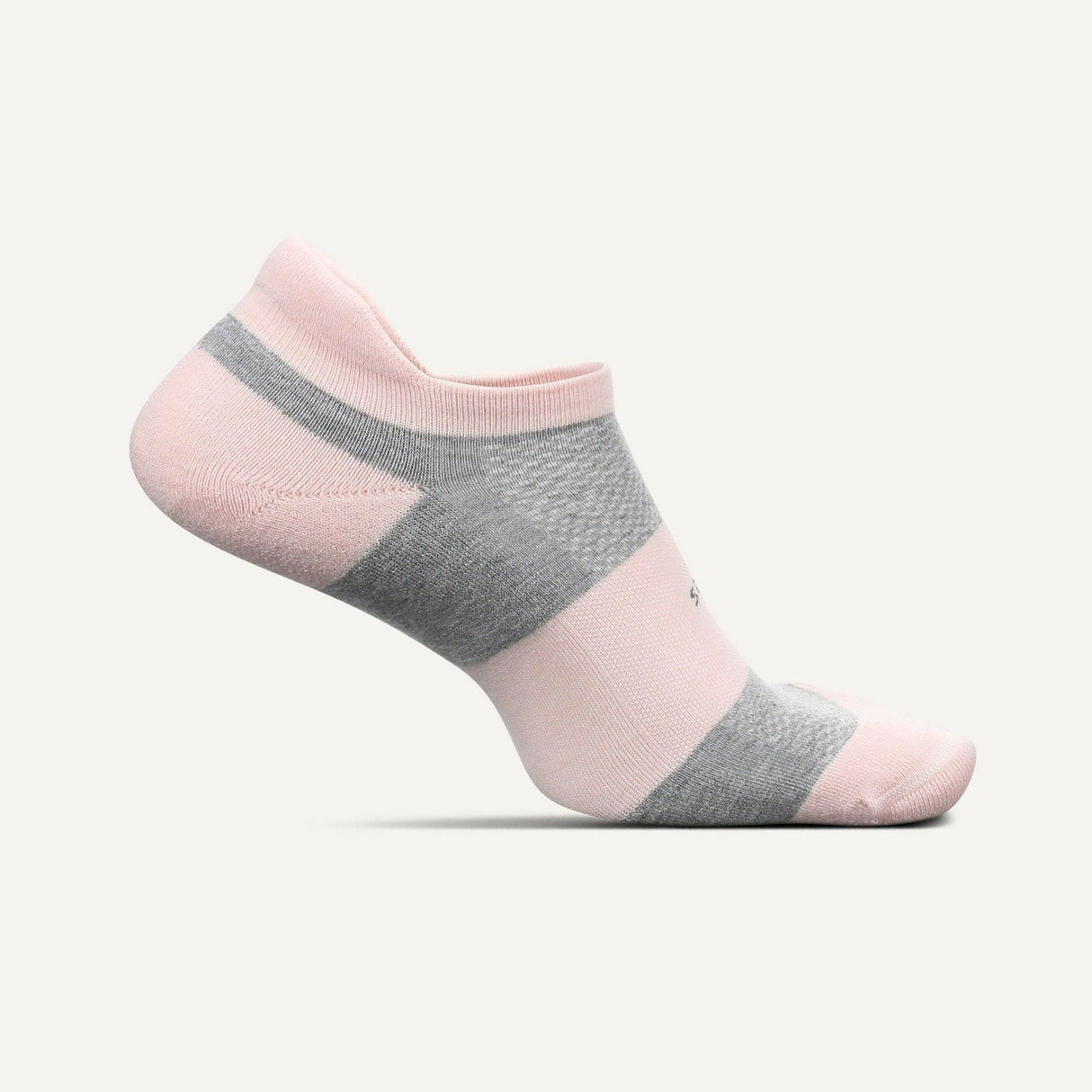Feetures High Performance Max Cushion No Show Tab Socks  -  Small / Pink Blanket