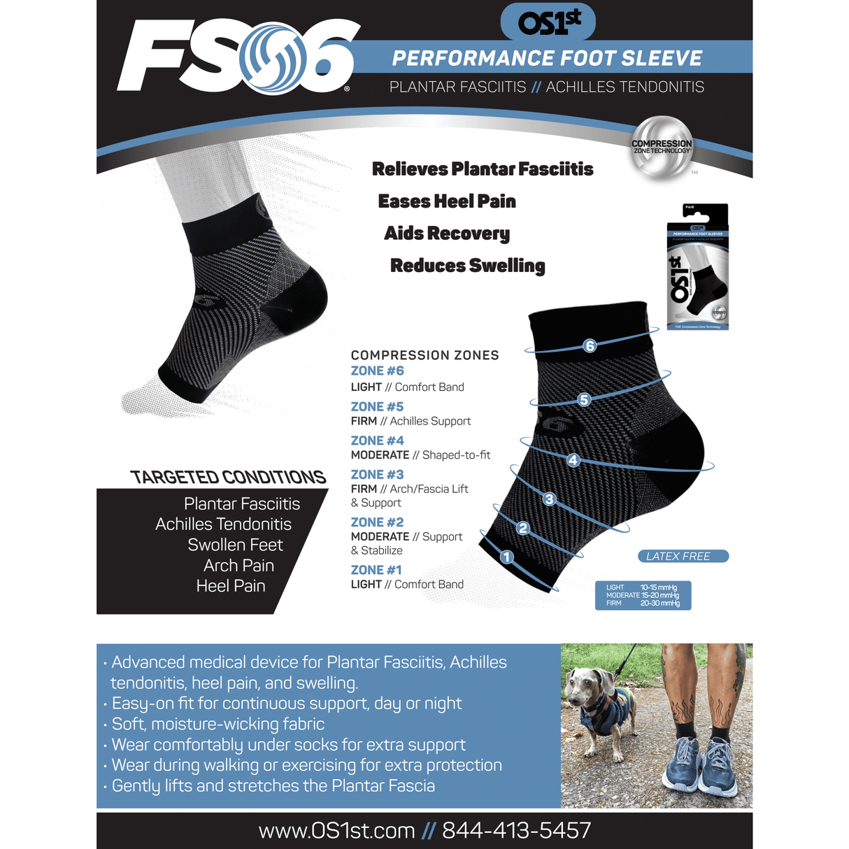 OS1st Plantar Fasciitis Performance Foot Sleeves  - 