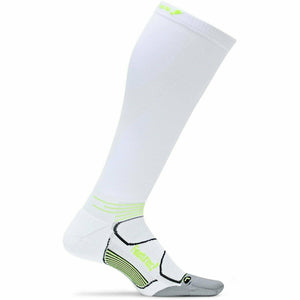 Feetures Graduated Compression Light Cushion Knee High Socks  -  Small / White/Reflector