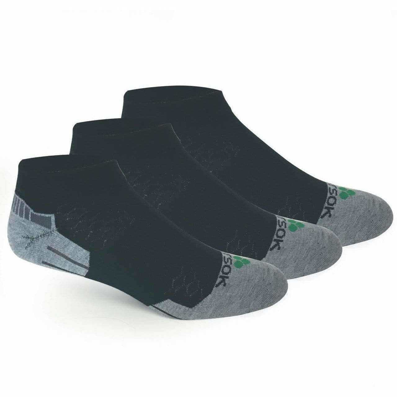 Fitsok CX3 Coolmax Low Cut 3-Pack Socks  -  Medium / Black/Gray
