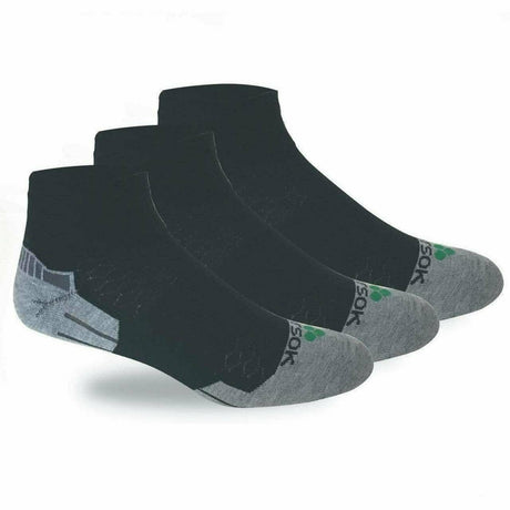 Fitsok CX3 CoolMax Quarter Socks  -  Medium / Black/Gray