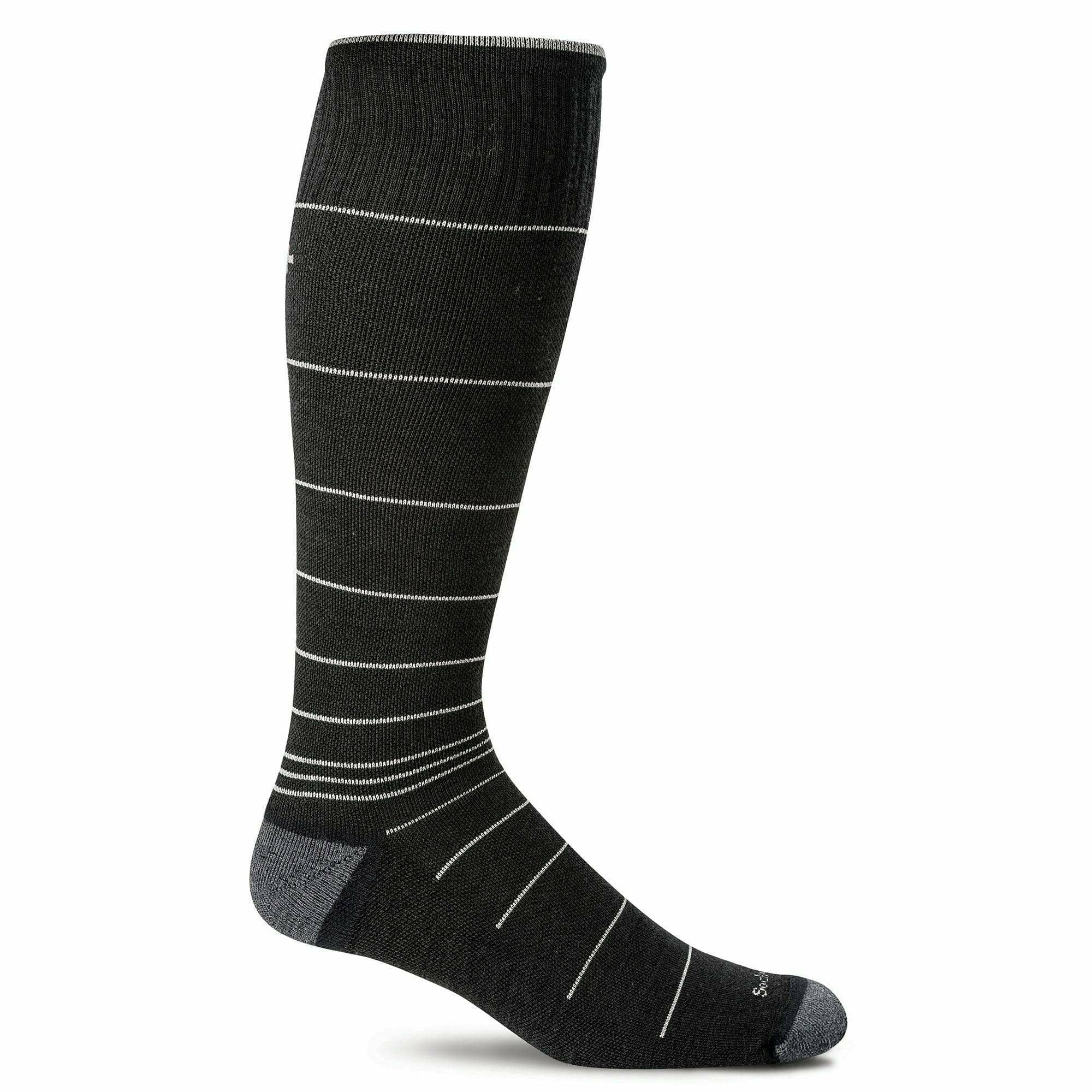 Sockwell Mens Elevation Firm Compression Socks  -  Medium/Large / Black Stripe