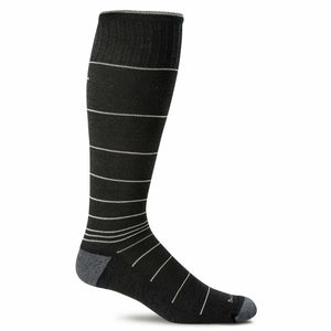 Sockwell Mens Elevation Firm Compression OTC Socks  -  Medium/Large / Black Stripe