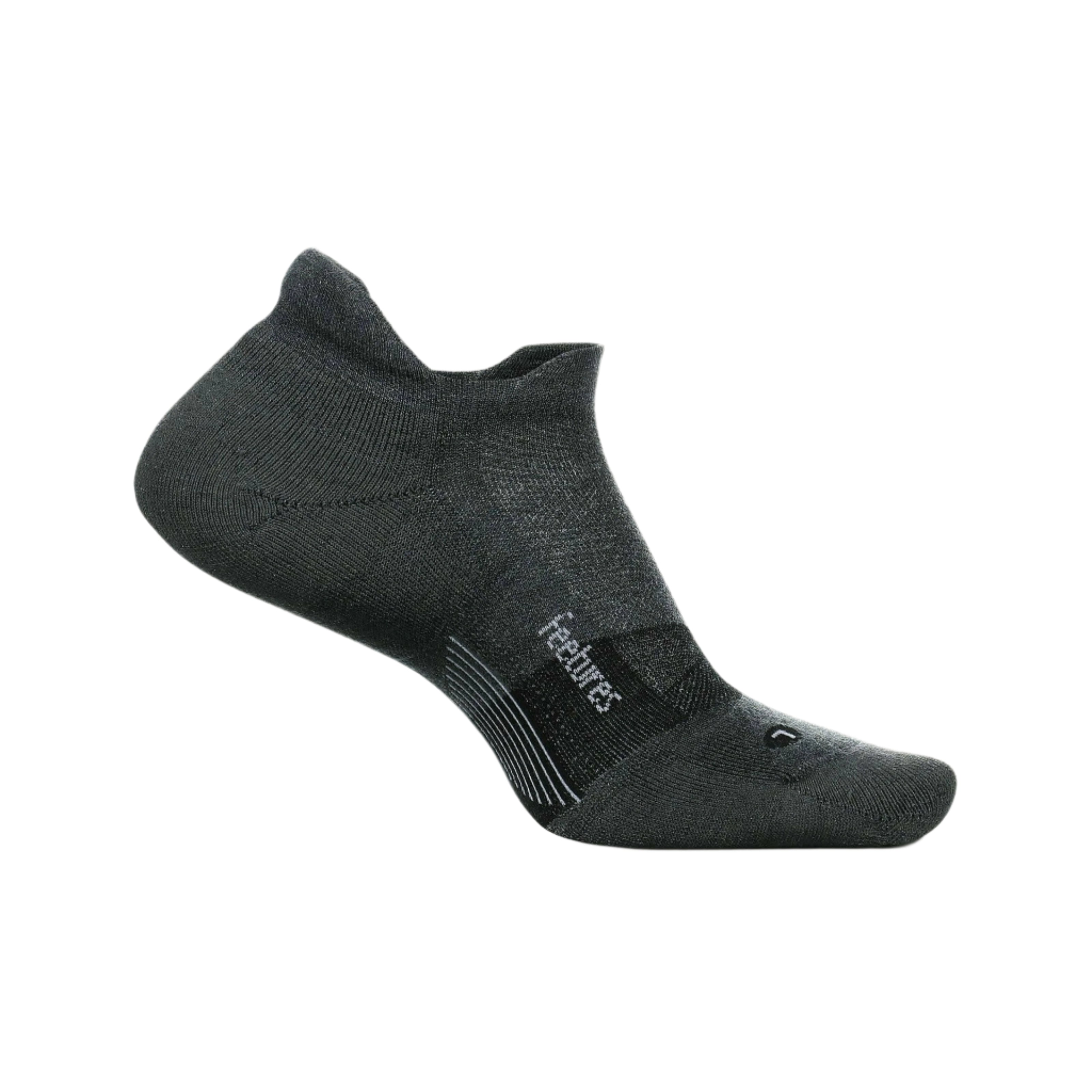 Feetures Merino 10 Max Cushion No Show Tab Socks  -  Small / Gray