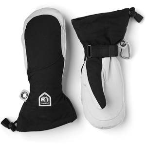 Hestra Womens Army Leather Heli Ski Mittens  -  7 / Black/Off White