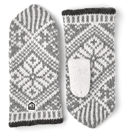 Hestra Nordic Wool Mittens  -  7 / Grey/Off White