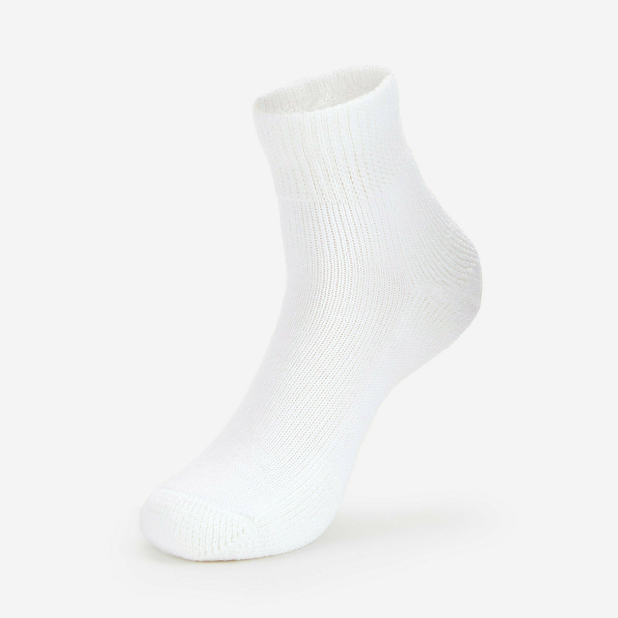 Thorlo Womens Moderate Cushion Health Padds Diabetic Ankle Socks  -  Medium / White / Single Pair