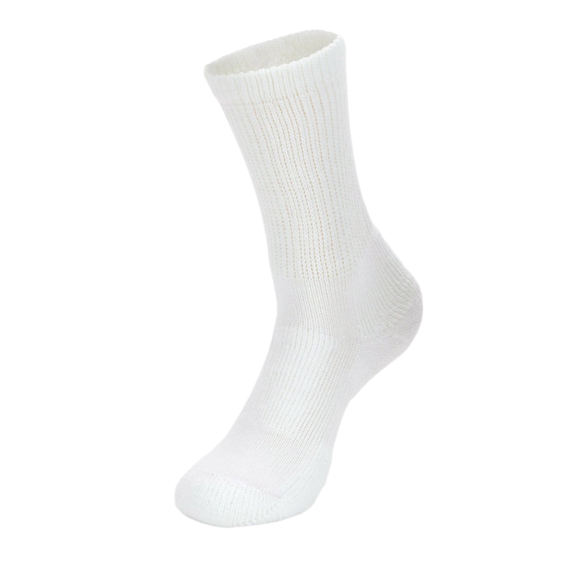 Thorlo Mens Moderate Cushion Health Padds Diabetic Crew Socks  -  Medium / White