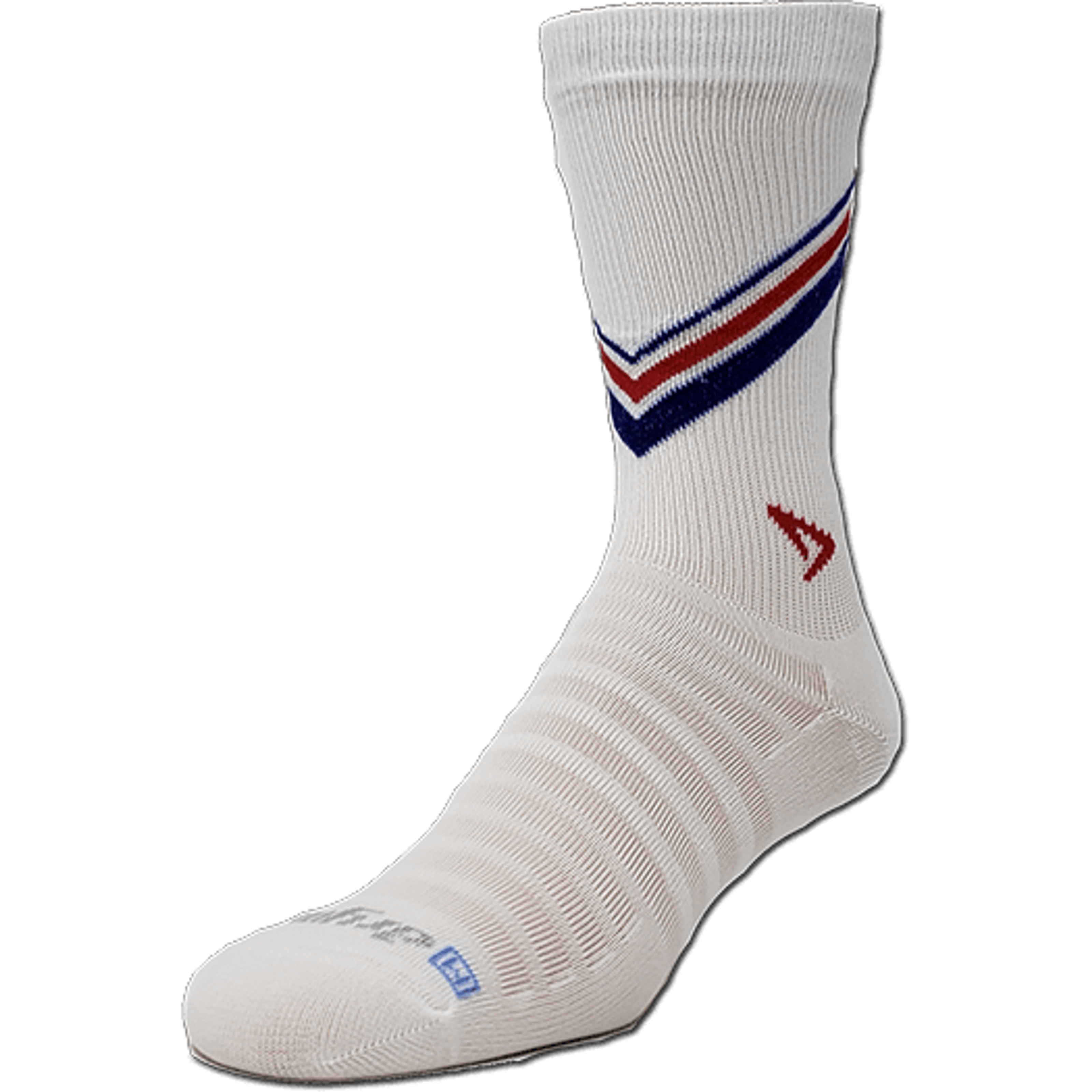Drymax Hyper Thin Running Crew Socks  -  Small / White/Red & Royal Stripes