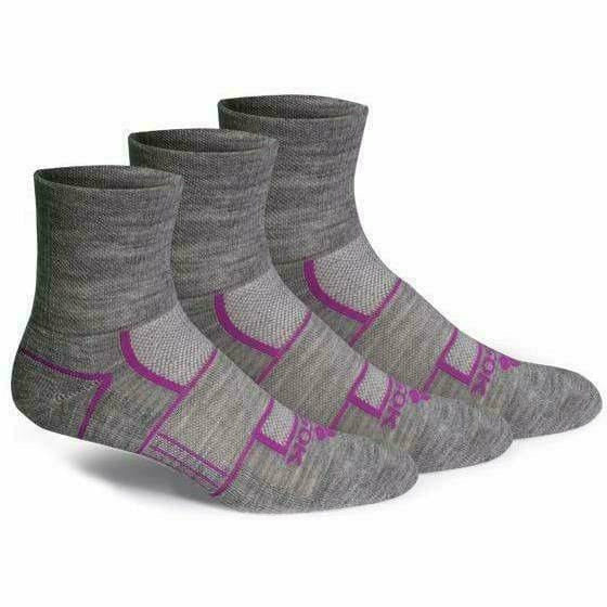 Fitsok ISW Isowool Technical Quarter Socks 3-Pack  -  Small / Heather Gray