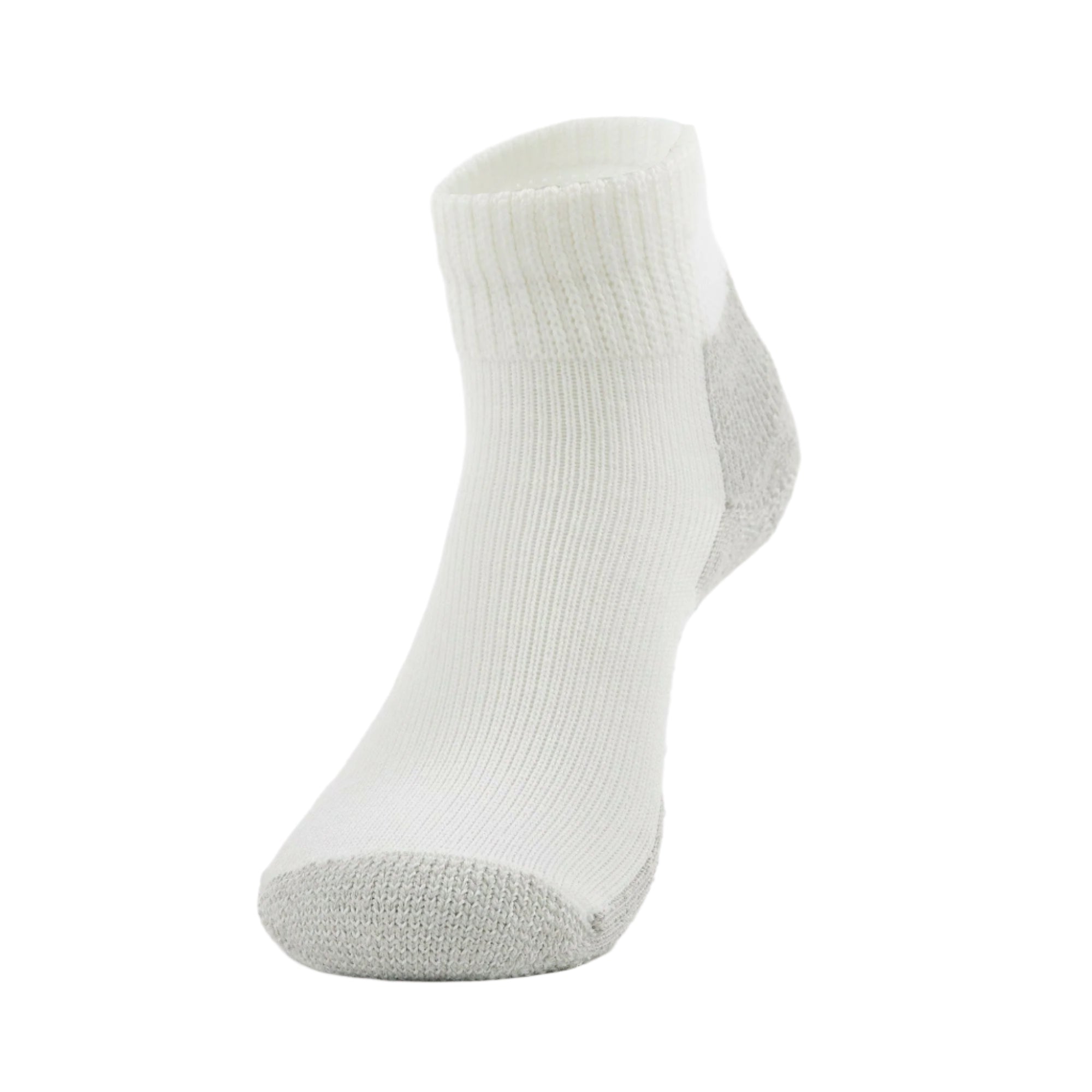 Thorlo Running Foot Protection Heavy Cushion Mini Crew Socks  -  Medium / White/Platinum