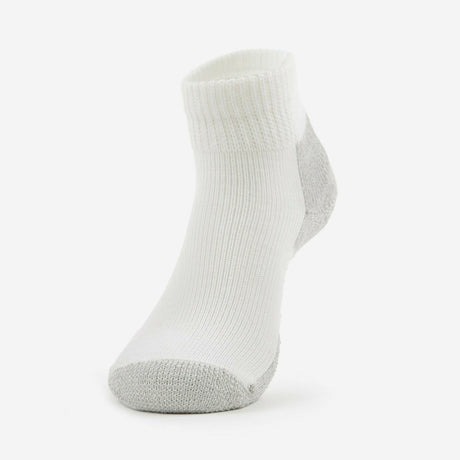 Thorlo Running Foot Protection Heavy Cushion Mini Crew Socks  -  Medium / White/Platinum / Single Pair