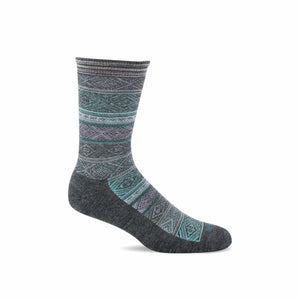 Sockwell Womens Boho Essential Comfort Crew Socks  -  Small/Medium / Charcoal