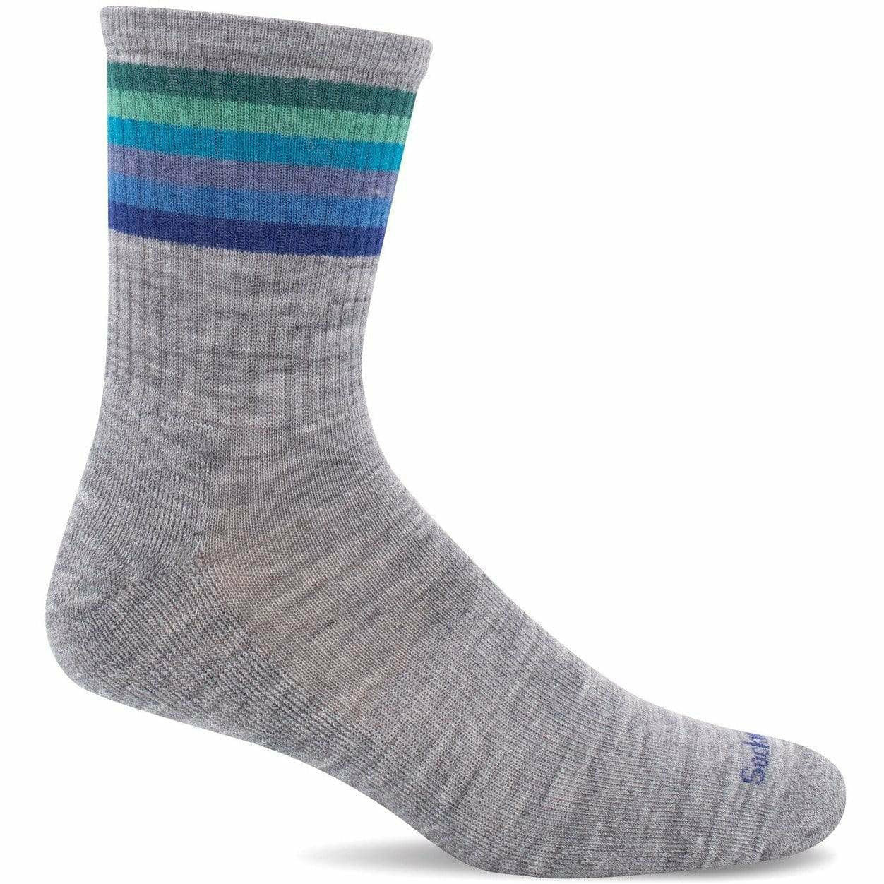 Sockwell Womens Vintage Volley Essential Comfort Crew Socks  -  Small/Medium / Gray