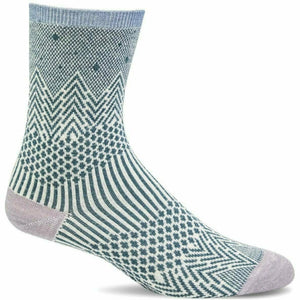Sockwell Womens Mountain Jacquard Essential Comfort Crew Socks  -  Small/Medium / Blue Ridge Shimmer