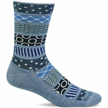 Sockwell Womens Fairisle Pop Essential Comfort Crew Socks  -  Small/Medium / Bluestone