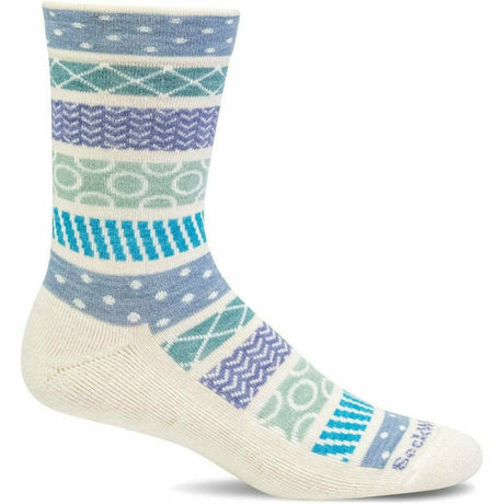 Sockwell Womens Fairisle Pop Essential Comfort Crew Socks  -  Small/Medium / Natural