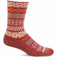 Sockwell Womens Fairisle Pop Essential Comfort Crew Socks  -  Small/Medium / Red Rock