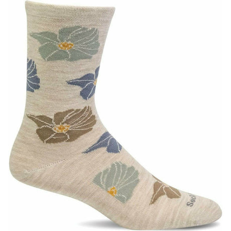 Sockwell Womens Big Bloom Essential Comfort Crew Socks  -  Small/Medium / Barley